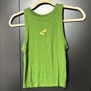Women’s size medium | Mid length | slim fit | embroidered lime | tank
